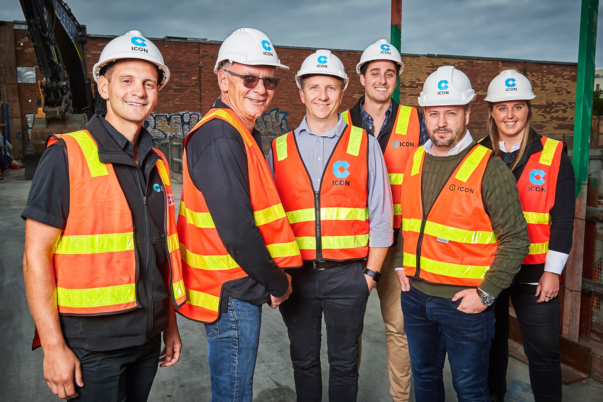 Icon site team members on site