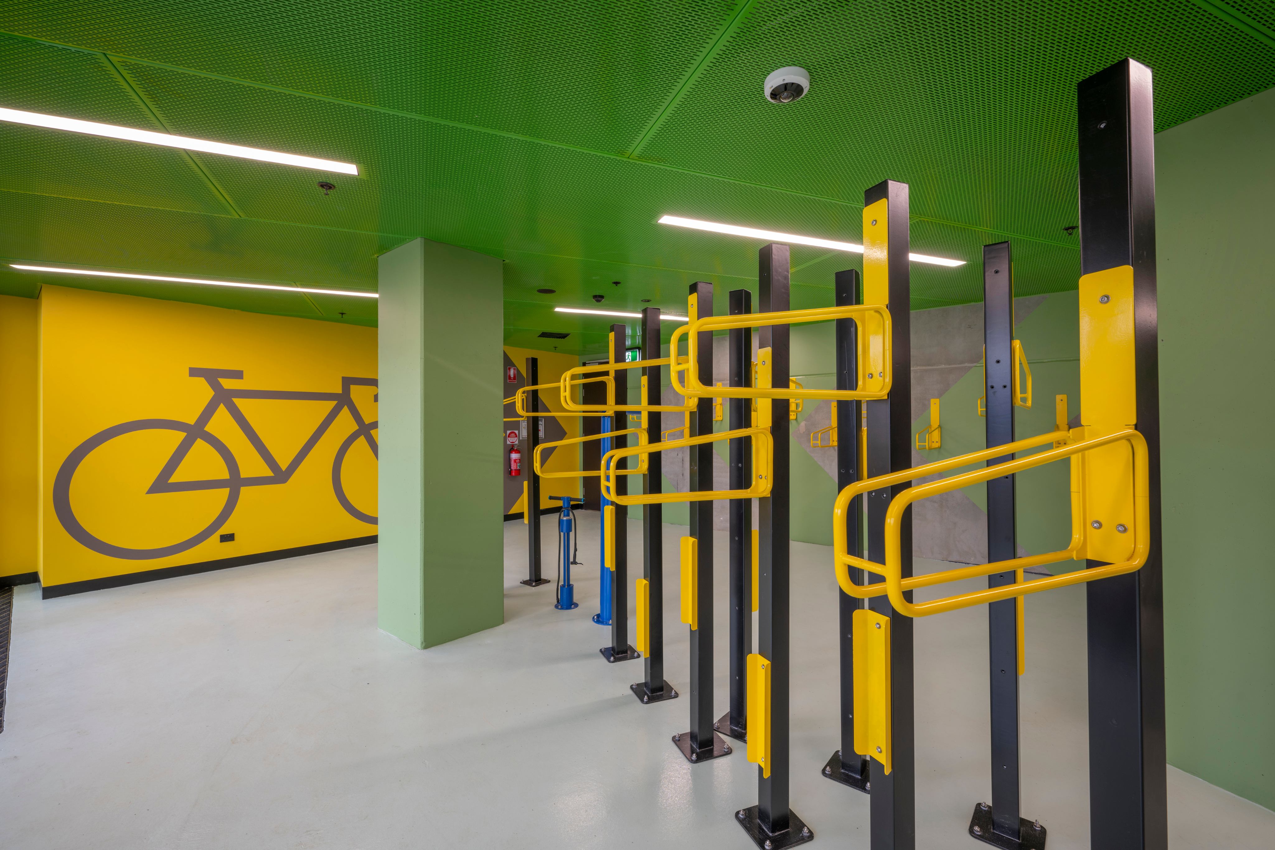 Ground floor public interface with biophilic timber feature wall