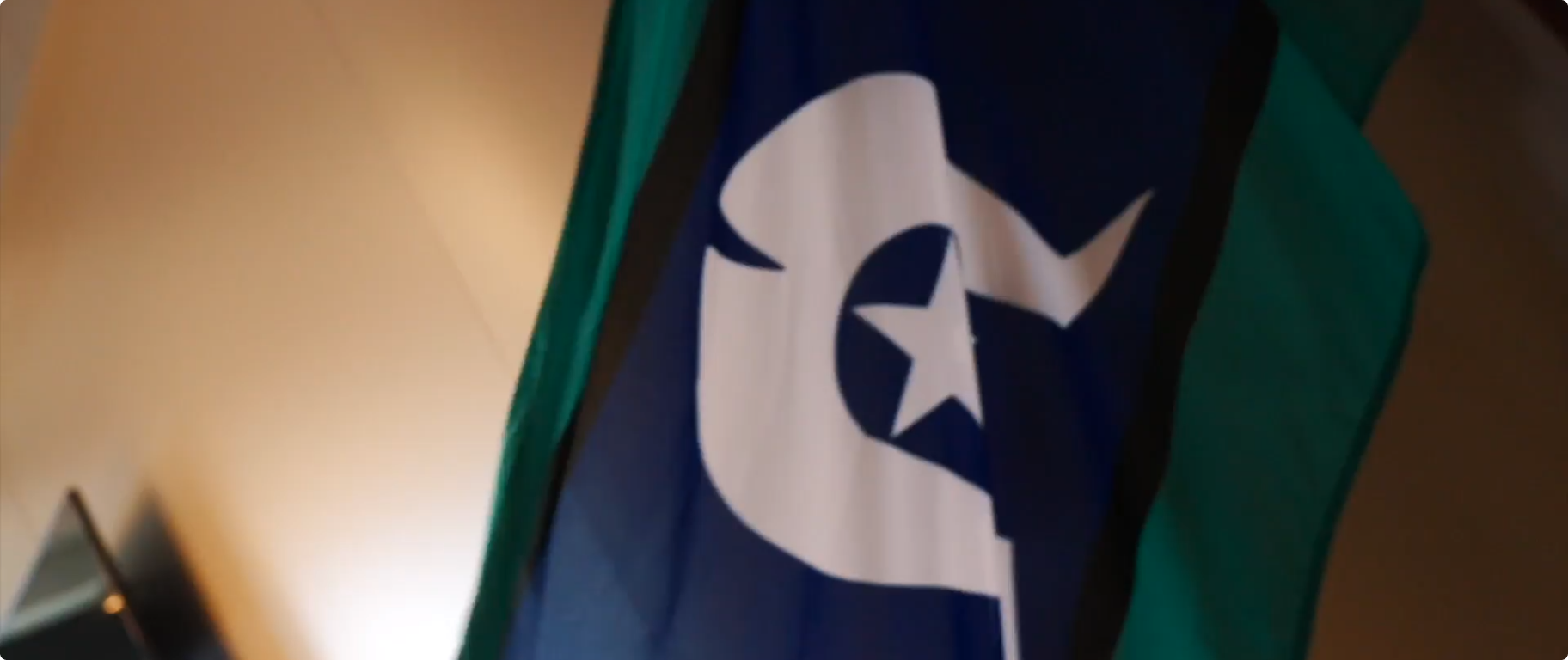 A Torres Strait Islander flag flying inside an Icon office