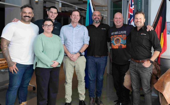 Icon site team members with Aboriginal and Torres Strait Islander colleagues