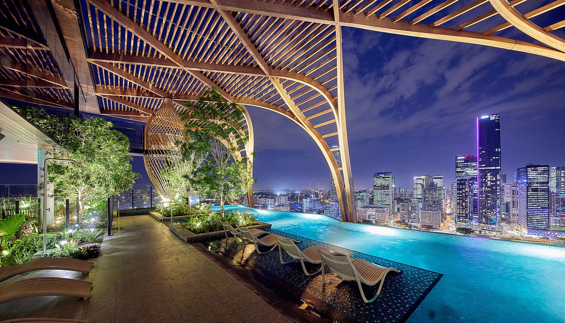 Rooftop pool terrace at T3 Collingwood