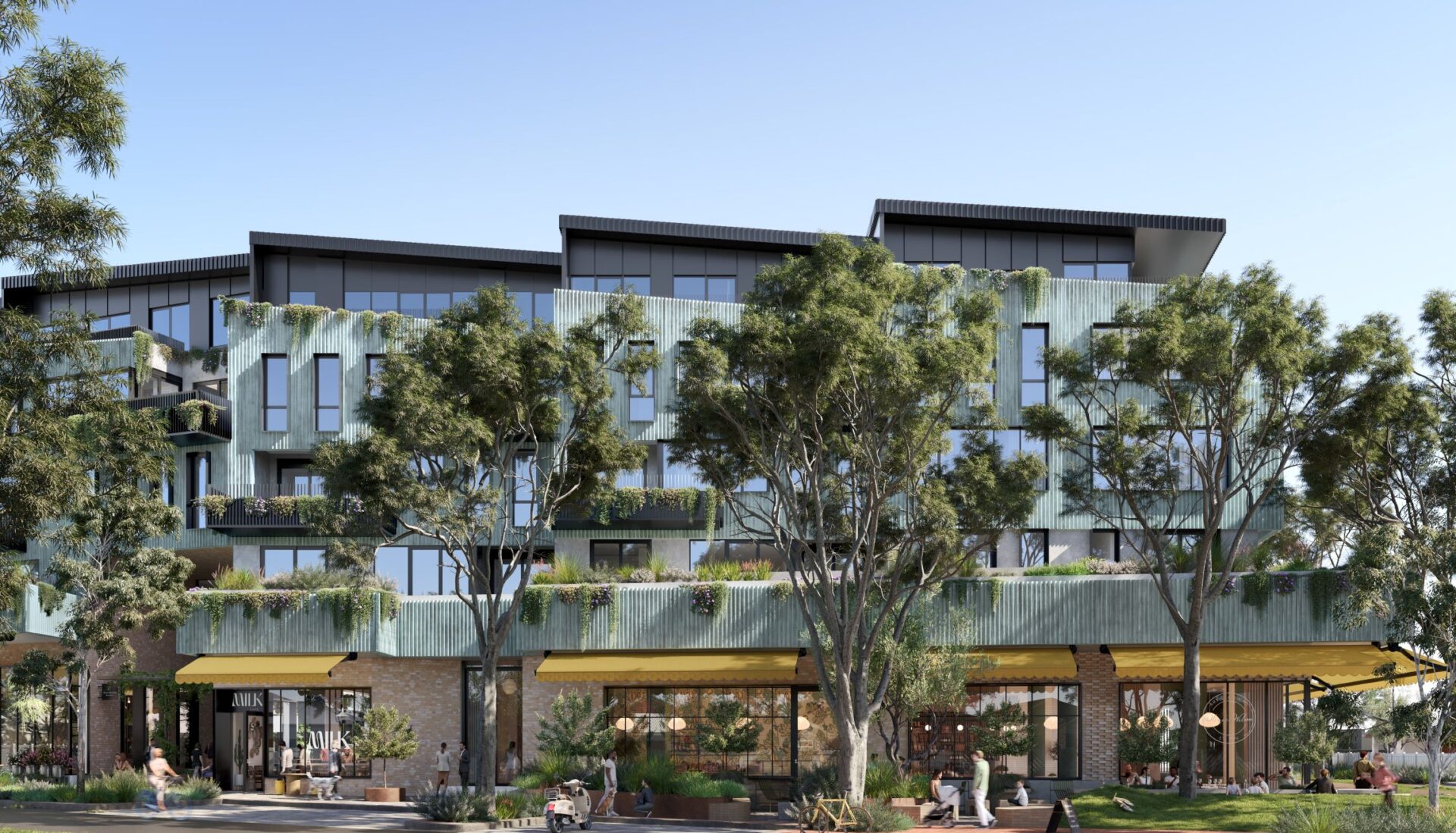 Exterior of a landscaped Icon residential building